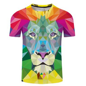 Geometric Colorful Lion 3D T-Shirt