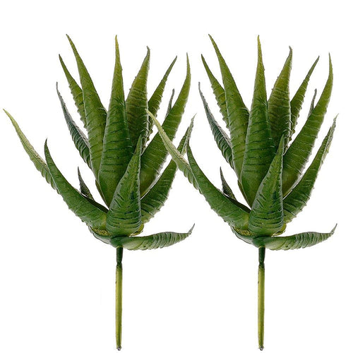 2 Pcs Textured Faux Succulent Pick, Spiky Green Haworthia Cactus,Artificial mini aloe,unpotted (green)