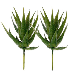 2 Pcs Textured Faux Succulent Pick, Spiky Green Haworthia Cactus,Artificial mini aloe,unpotted (green)