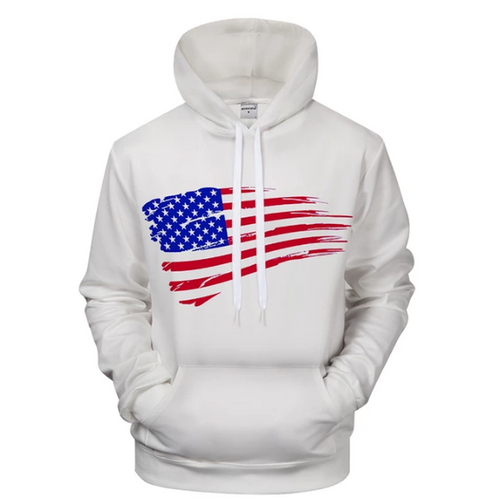 White United States Flag 3D - Sweatshirt, Hoodie, Pullover