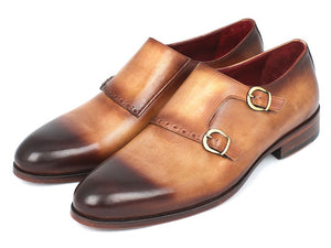 Paul Parkman Two Tone Double Monkstrap Shoes (ID#HT54-CML)