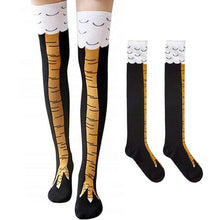 Charger l\&#39;image dans la visionneuse de la galerie, Crazy Funny Chicken Legs Socks Cotton Knee High Cartoon Animal Socks for Women Cosplay, Costumes Party, Unisex Novelty Gift (1 Pair)