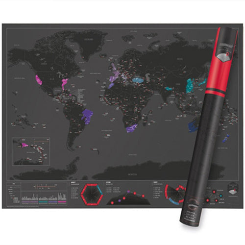 Creative Travel Map World Map Black Poster