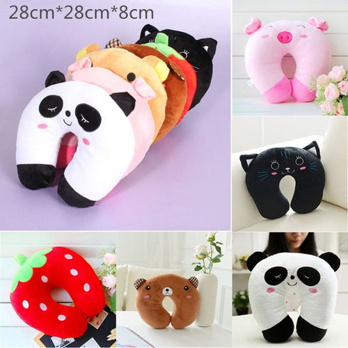 Comfortable Multi-Color Cartoon Animal U Shaped Travel Neck Pillow