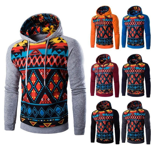Colorful Geometric Print Hoodie