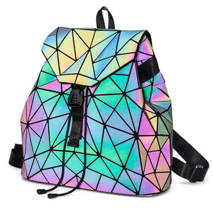 New Laser Luminous Package Geometric Rhombic Backpack
