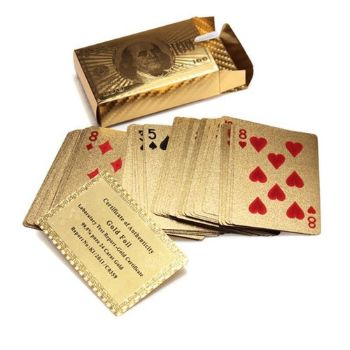 24K GOLD-PLATED PLAYING CARDS WITH CASE