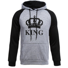 Load image into Gallery viewer, BLACK &amp; GREY KING QUEEN HOODIES COMBO