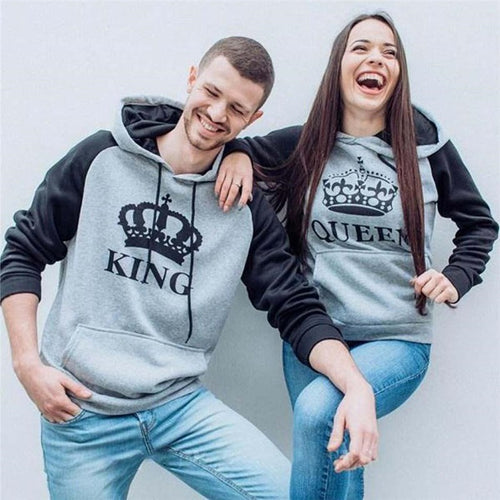 BLACK & GREY KING QUEEN HOODIES COMBO