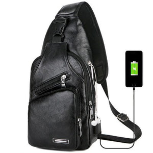 Portable charging casual messenger bag