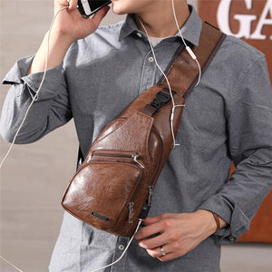 Portable charging casual messenger bag