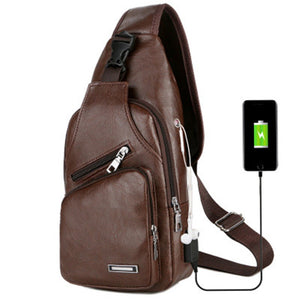 Portable charging casual messenger bag