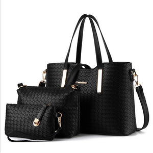 Women's Zipper Polyester Bag Set Bag Sets 3 Pcs Purse Set Black / Wine / White