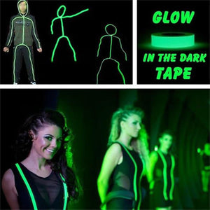 Glow Luminous Tapes Warning Stripes Glow in The Dark Emergency Lines Vinyl Wall Sticker Fluorescent Strip Sticker