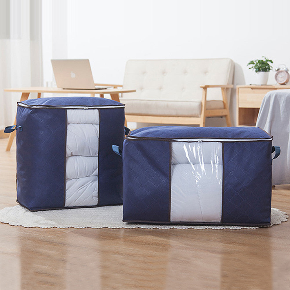 large capacity moisture-proof breathable visible non-woven quilt bag home cabinet clothing dust-proof finishing storage bag student moving bag