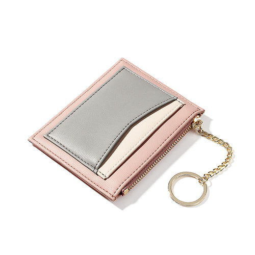 Women's Zipper / Chain PU(Polyurethane) / PU Coin Purse Color Block Brown / Blushing Pink / Orange