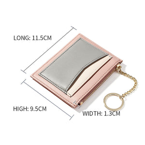 Women's Zipper / Chain PU(Polyurethane) / PU Coin Purse Color Block Brown / Blushing Pink / Orange