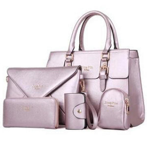 Women's Zipper / Flower PU Bag Set Bag Sets Geometric Black / White / Purple / Fall & Winter