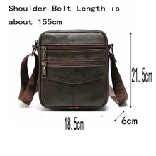 Load image into Gallery viewer, Men&#39;s Zipper Cowhide Crossbody Bag Solid Color Black / Coffee / Fall &amp; Winter