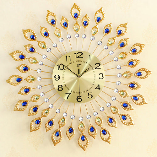 Creative Peacock Wall Clock Of Europe Type StyleFashion Metal Set Auger ClockSitting Room Quiet Quartz Bracket Clock 67*67CM