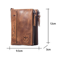 Load image into Gallery viewer, Men&#39;s Zipper Nappa Leather Wallet Solid Color Black / Brown / Wine / Fall &amp; Winter