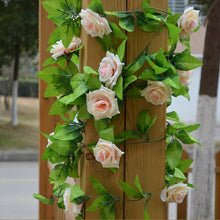 Charger l\&#39;image dans la visionneuse de la galerie, 9Flowers 2M Longth Artificial Fake Silk Rose Flower Ivy Vine Hanging Garland Wedding Decor Party Home Garden Decoration