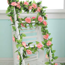 Charger l\&#39;image dans la visionneuse de la galerie, 9Flowers 2M Longth Artificial Fake Silk Rose Flower Ivy Vine Hanging Garland Wedding Decor Party Home Garden Decoration