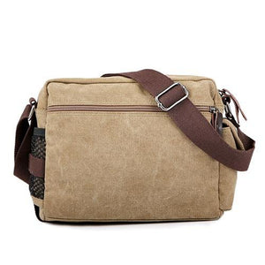 Unisex Zipper Canvas Shoulder Messenger Bag Canvas Bag Black / Coffee / Khaki