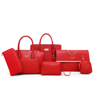 Women's Zipper Bag Set Bag Sets PU(Polyurethane) 6 Pieces Purse Set Gold / Black / Red