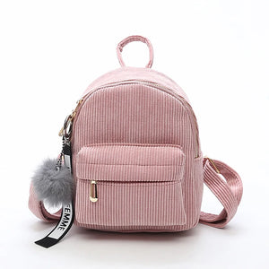 Women's Zipper Commuter Backpack Backpack Velvet Black / Blushing Pink / Fall & Winter