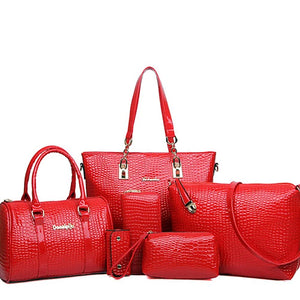 Nextchain  Women's Tote / Shoulder Messenger Bag / Bag Set Bag Sets Patent Leather Solid Colored Black / Red / Blue