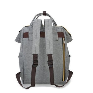 Women's Zipper School Bag Backpack Canvas Geometric Gray