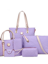 Load image into Gallery viewer, Women&#39;s Pattern / Print Bag Set Bag Sets PU(Polyurethane) 5 Pieces Purse Set Purple / Coffee / Sky Blue