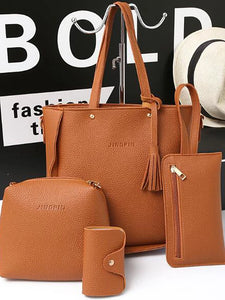 Women's Bag Set Bag Sets PU(Polyurethane) Solid Colored 4 Pieces Purse Set Blushing Pink / Gray / Brown