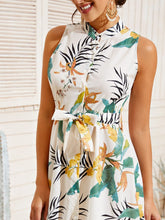 Load image into Gallery viewer, Botanical Print Self Tie Shirt Dress