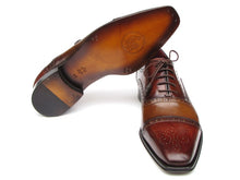 Load image into Gallery viewer, Paul Parkman Men&#39;s Captoe Oxfords - Camel / Red   (ID#024-CML-BRD)