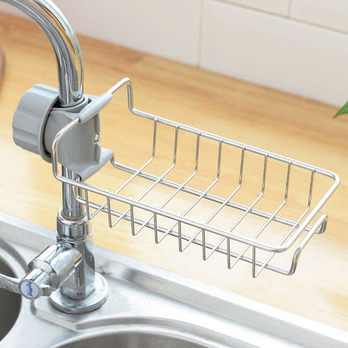 Creative Stainless Steel Faucet Rack Kitchen Faucet Sink Storage Rack Drain Basket