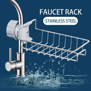 Creative Stainless Steel Faucet Rack Kitchen Faucet Sink Storage Rack Drain Basket