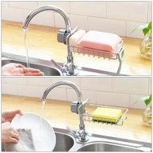 Load image into Gallery viewer, Creative Stainless Steel Faucet Rack Kitchen Faucet Sink Storage Rack Drain Basket