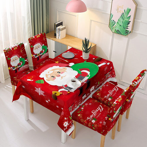 Christmas Tablecloth Spandex Chair Cover Dining Room Stretch Chair Covers