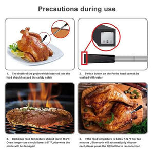 Digital Probe Meat Thermometer Kitchen Wireless Cooking Bbq Food Thermometer