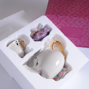 New Cartoon Beauty And The Beast Teapot Mug Mrs Potts Chip Tea Pot Cup One Set Lovely Christmas Gift Fast Post