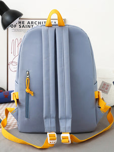 5pcs Color Block Backpack Set