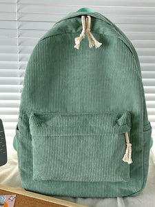 Minimalist Corduroy Pocket Front Backpack