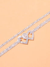 Load image into Gallery viewer, 2pcs Rhinestone Heart Decor Anklet