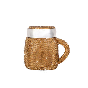 400ml Sparkling Thermos Mug with Lid Ceramic Diamond