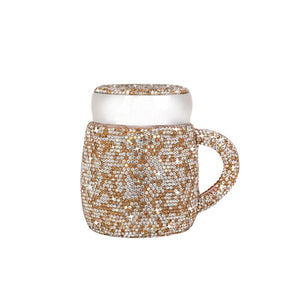 400ml Sparkling Thermos Mug with Lid Ceramic Diamond