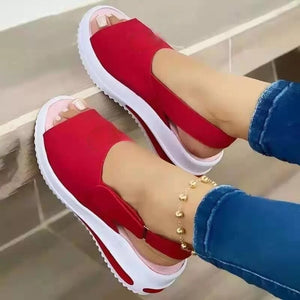 Buckle Black Red Pink Blue Womens Platform Sandals Shoes