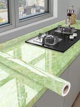 Charger l\&#39;image dans la visionneuse de la galerie, 1roll Marble Print Waterproof Kitchen Sticker Self Adhesive Wall Paper For Kitchen