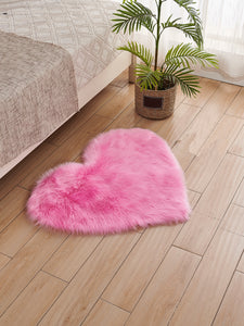 1pc Plush Heart Shaped Rug Heart Shaped Area Rug Plush Carpet For Living Room Bedroom